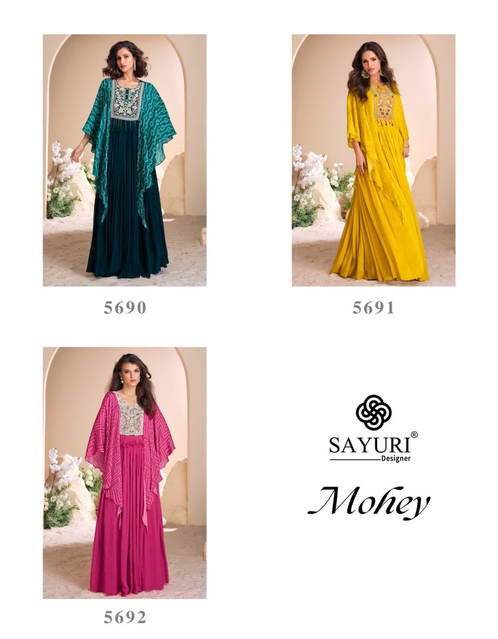 Latest Sayuri Mohey Nx Chinon Silk Embroidered Fancy Gown Collection Wholesale 2026