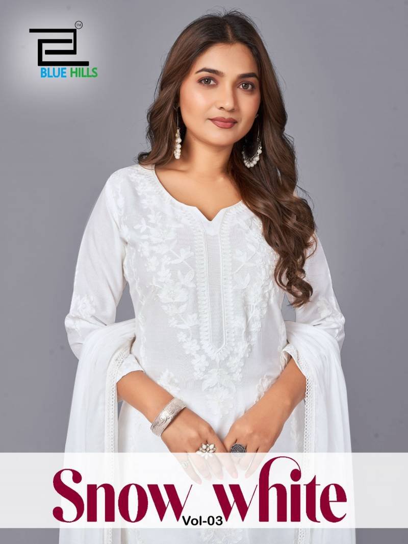 Blue Hills Snow White Vol 3 Rayon Readymade Collection Wholesale