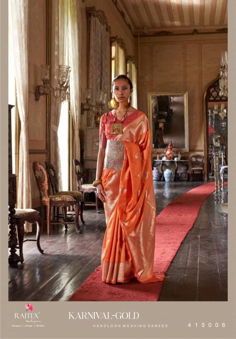 Rajtex Karnival Gold Handloom Weaving Silk Saree Collection Wholesale
