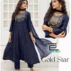 Stylish Blue Hills Gold Star Rayon Embroidered Readymade Collection Wholesale 2026
