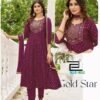 Stylish Blue Hills Gold Star Rayon Embroidered Readymade Collection Wholesale 2026