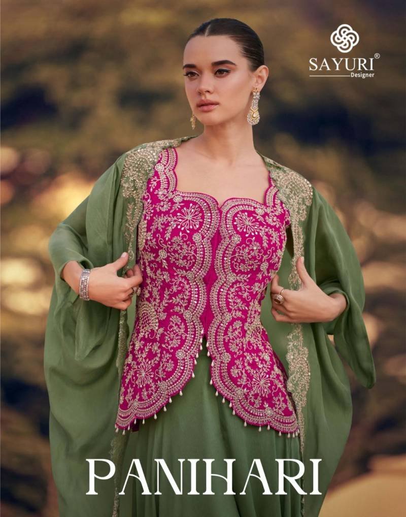 Sayuri Panihari Designer Chinon Silk Indo Western Collection Wholesale