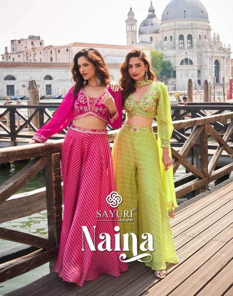 Sayuri Naina Designer Viscose Jacquard Indo Western Collection Wholesale