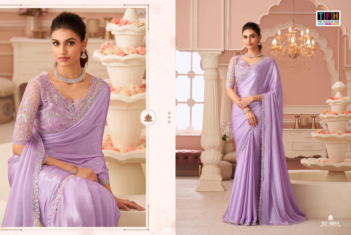 Latest TFH Salsa Style 8004 Hit Colour Silver Chiffon Shimmer Designer Saree Wholesale 2026