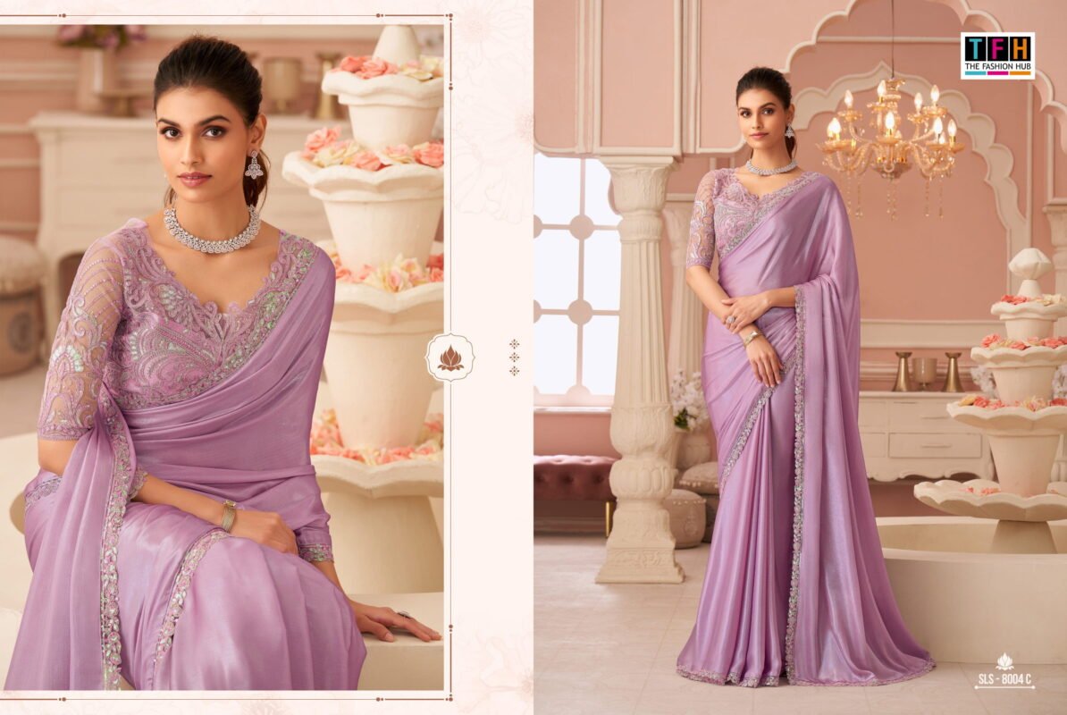 Latest TFH Salsa Style 8004 Hit Colour Silver Chiffon Shimmer Designer Saree Wholesale 2026