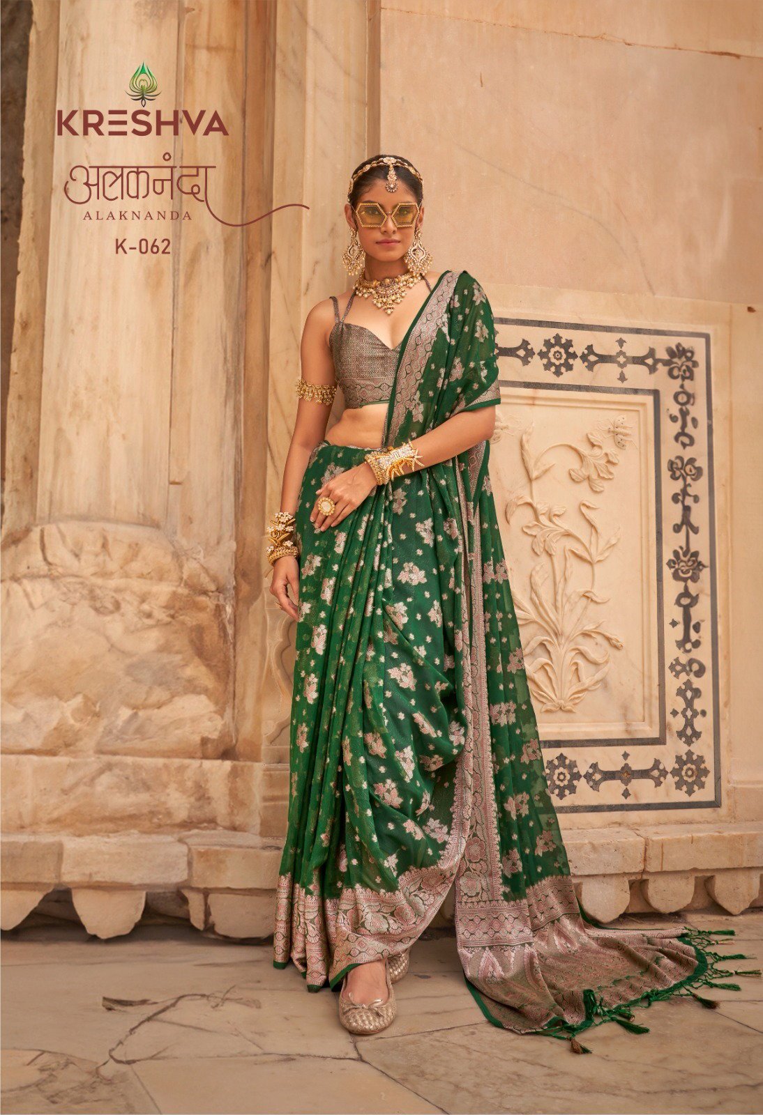 Buy Kreshva Alaknanda K060 to K065 Twp Georgette Weaving Butta Saree Wholesale 2026