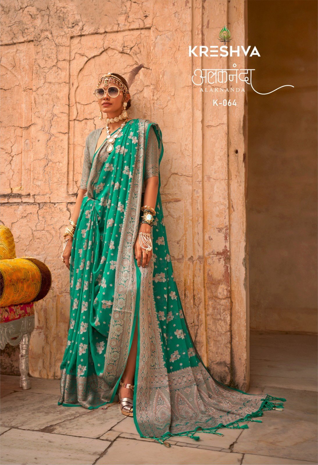 Buy Kreshva Alaknanda K060 to K065 Twp Georgette Weaving Butta Saree Wholesale 2026