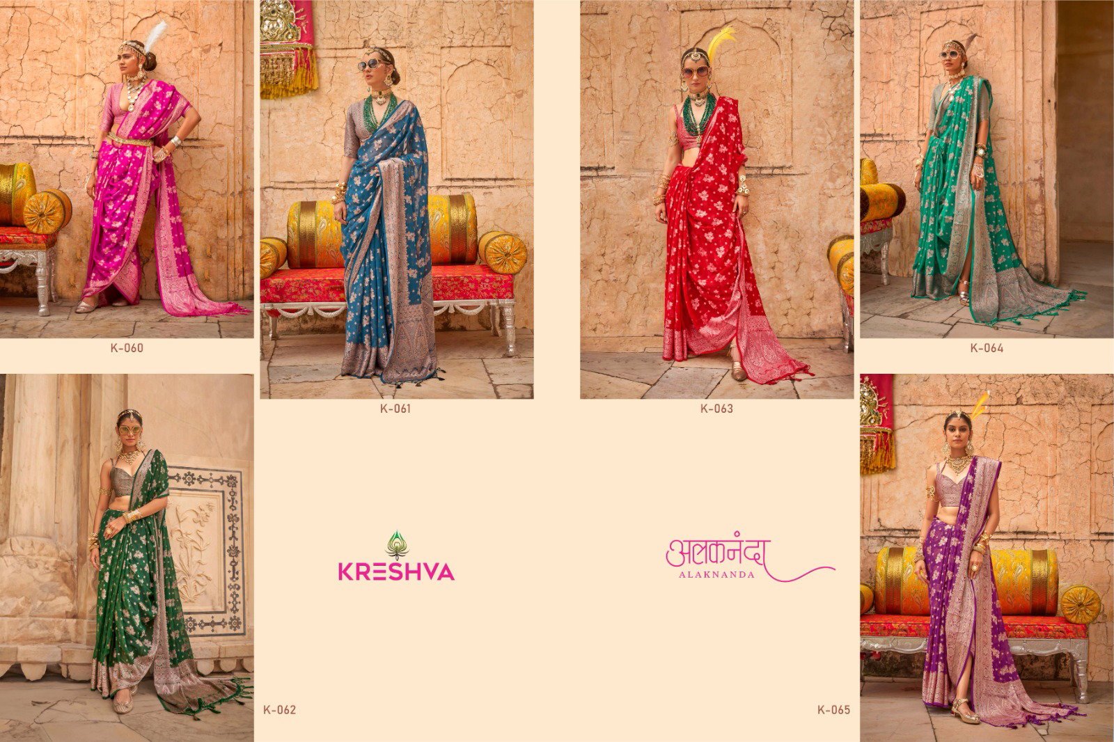 Buy Kreshva Alaknanda K060 to K065 Twp Georgette Weaving Butta Saree Wholesale 2026
