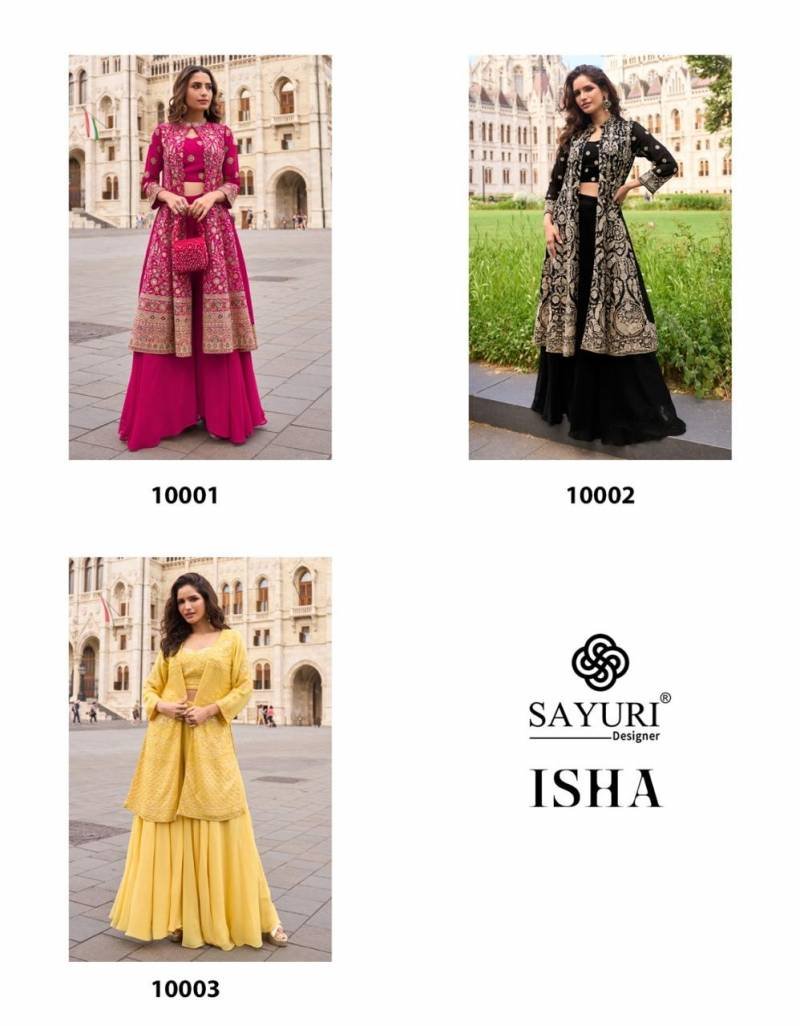 Latest Sayuri Isha Designer Georgette Embroidered Indo Western Wholesale 2026