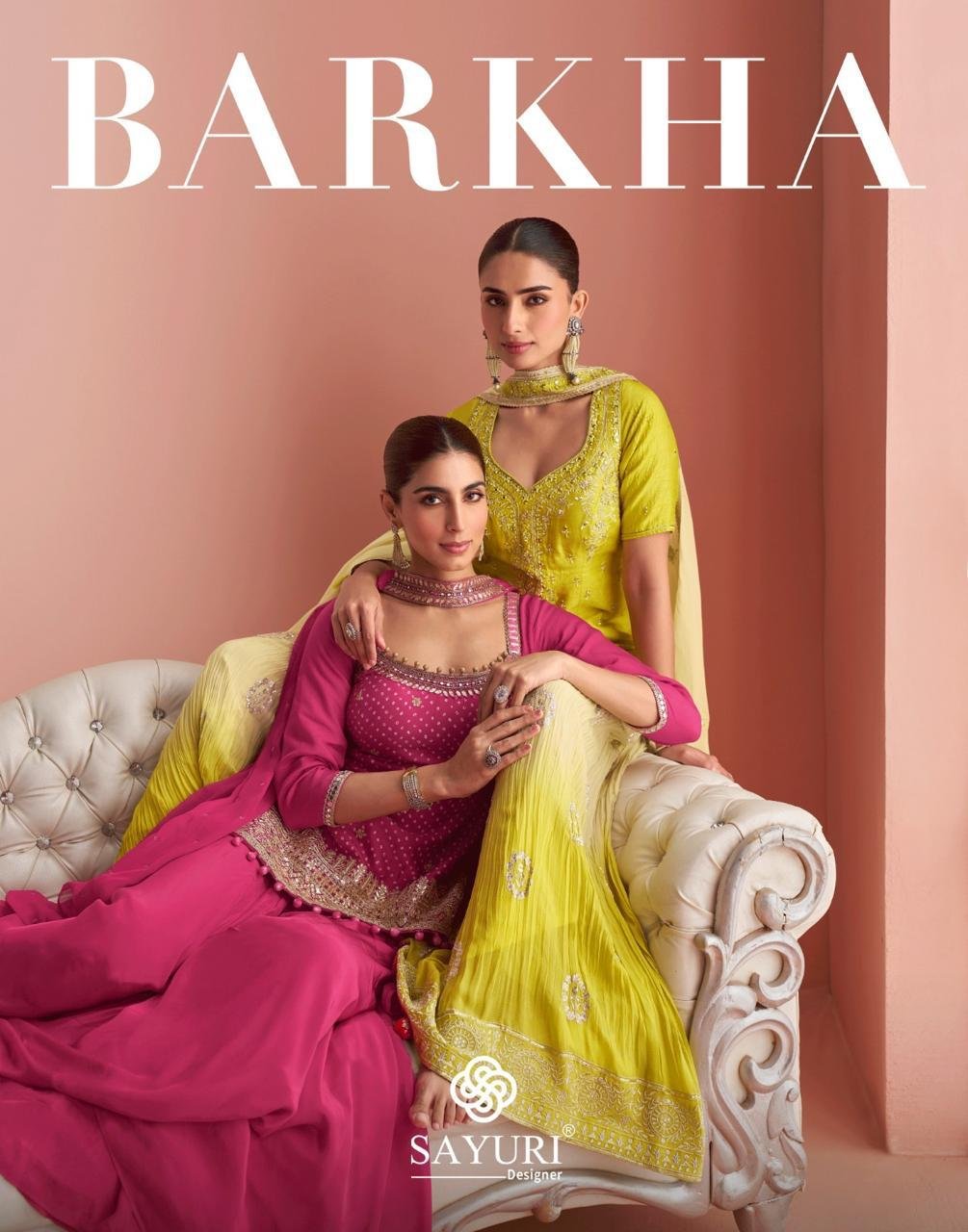 Sayuri Barkha Chinon Silk Embroidery Readymade Salwar Suit Wholesale