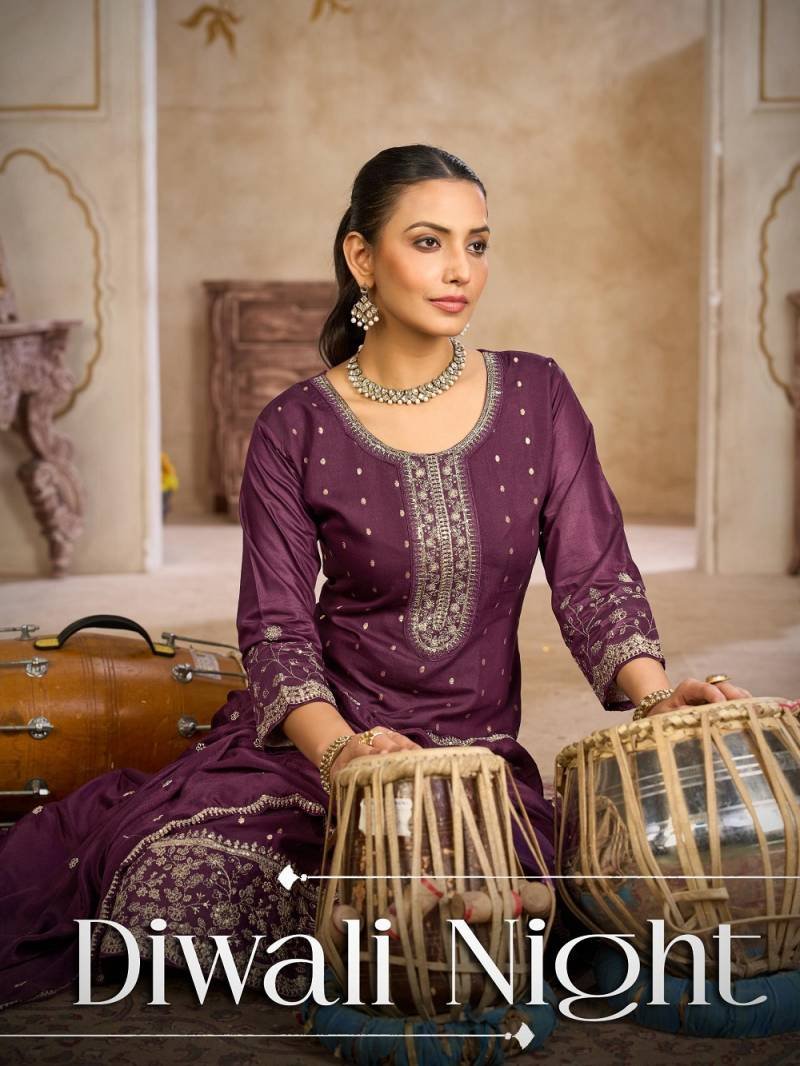 Blue Hills Diwali Night Chanderi Embroidered Readymade Collection Wholesale