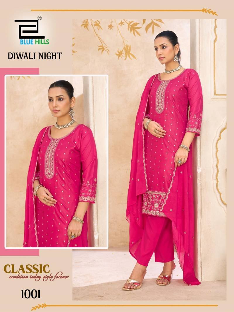 Buy Blue Hills Diwali Night Chanderi Embroidered Readymade Collection Wholesale 2026