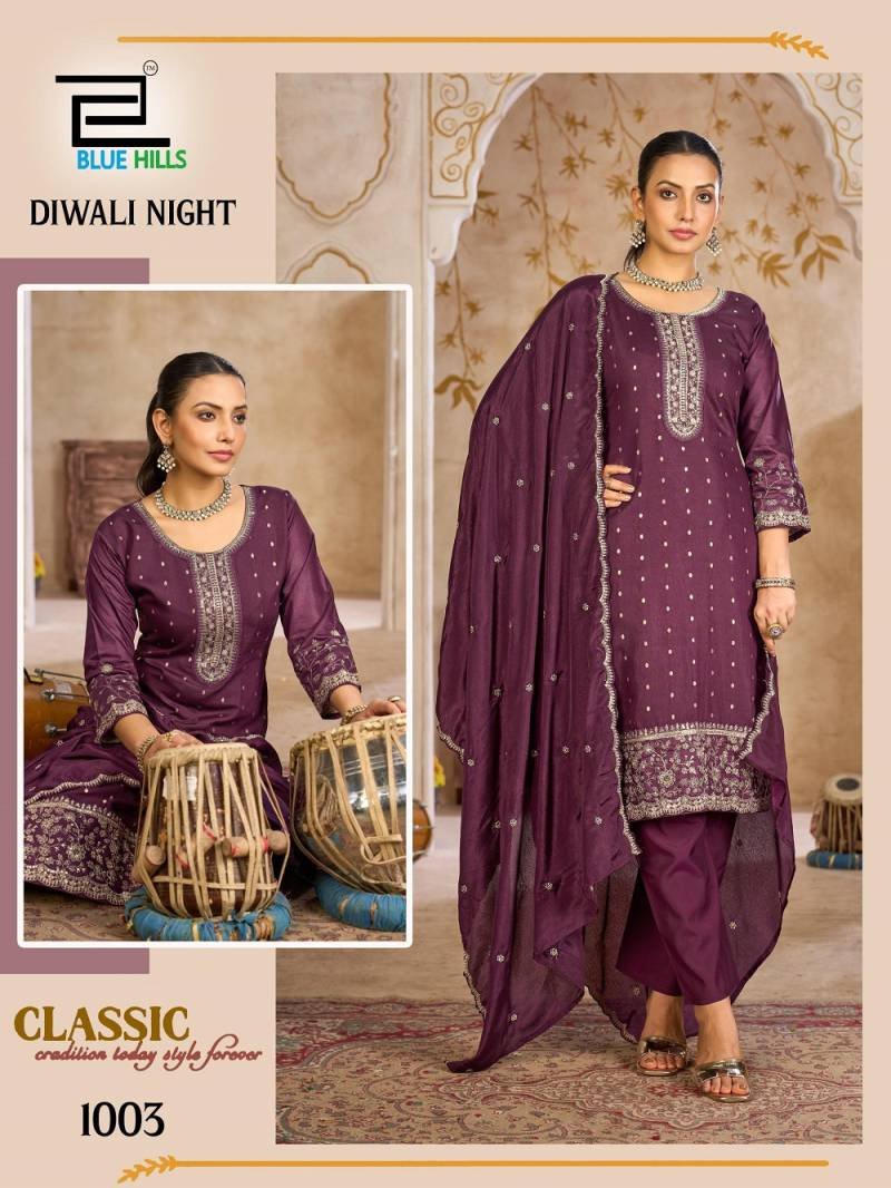 Buy Blue Hills Diwali Night Chanderi Embroidered Readymade Collection Wholesale 2026