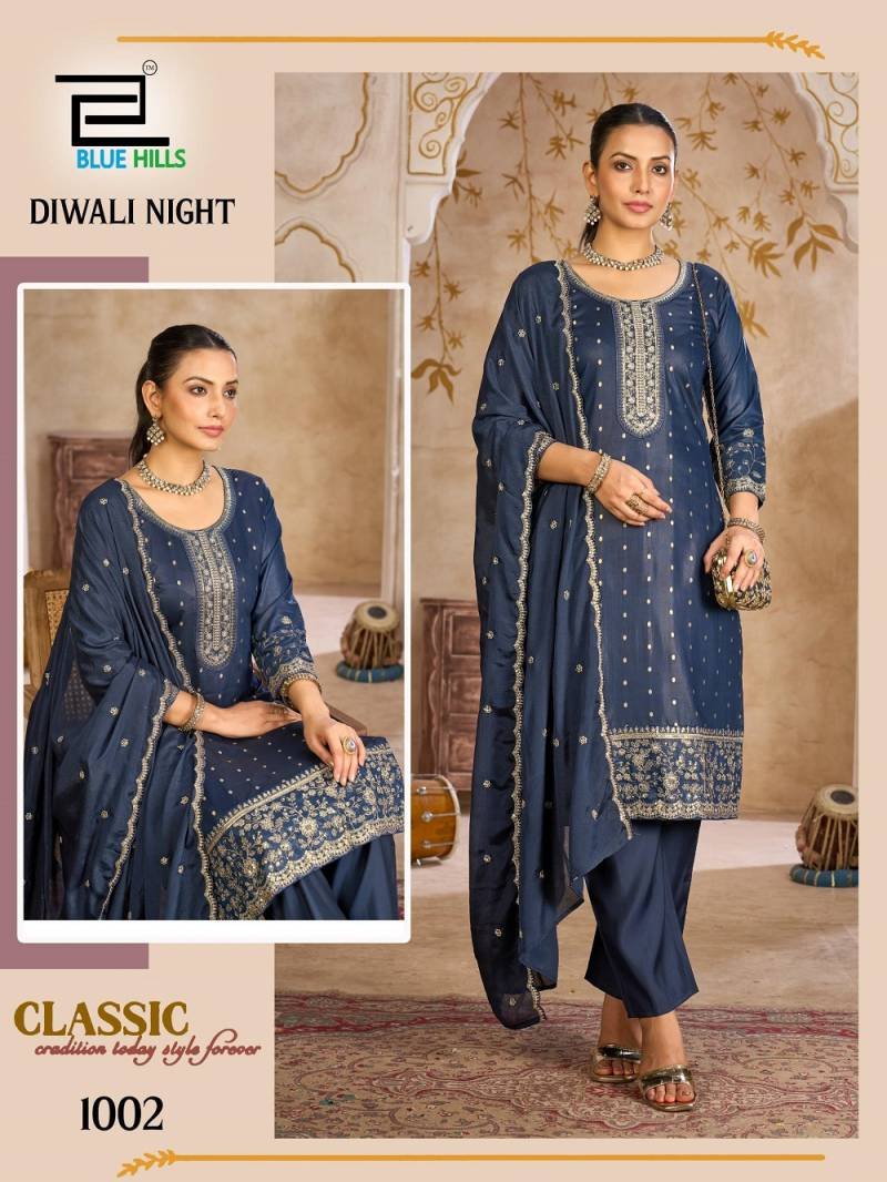 Buy Blue Hills Diwali Night Chanderi Embroidered Readymade Collection Wholesale 2026