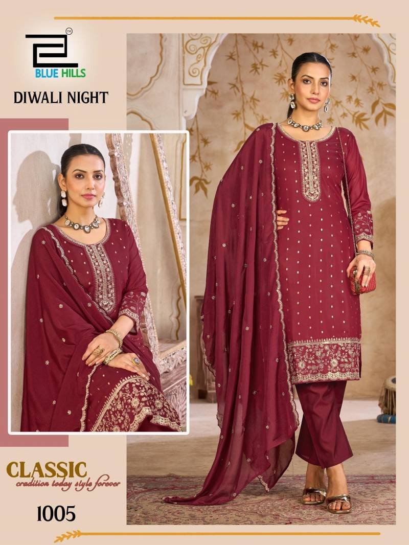 Buy Blue Hills Diwali Night Chanderi Embroidered Readymade Collection Wholesale 2026