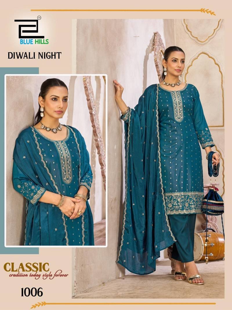 Buy Blue Hills Diwali Night Chanderi Embroidered Readymade Collection Wholesale 2026