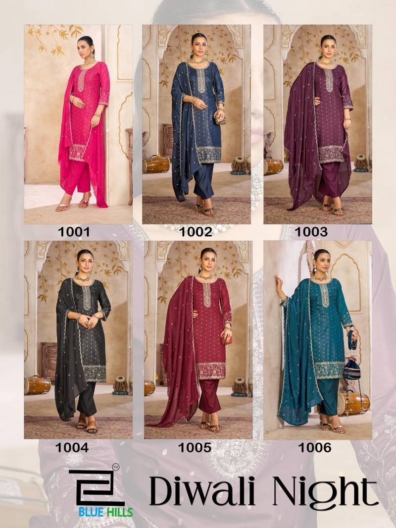 Buy Blue Hills Diwali Night Chanderi Embroidered Readymade Collection Wholesale 2026