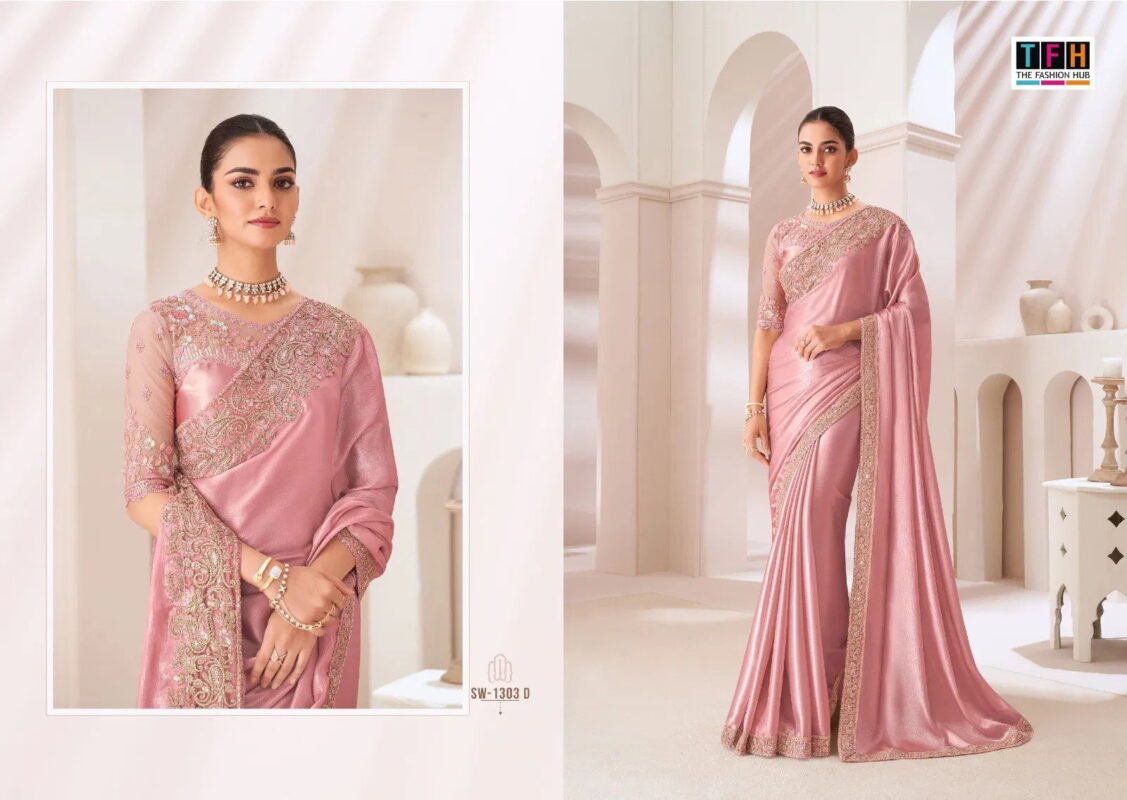 Launching TFH Sandalwood 1303 D Party Wear Exclusive Saree Collection Wholesale 2026