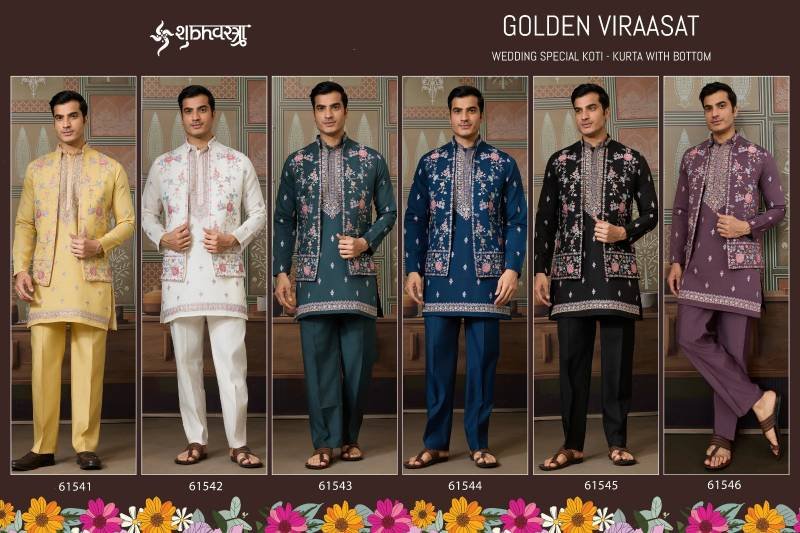 Beautiful Shubhvastra Golden Viraasat Festival Special Mens Wear Collection Wholesale 2026