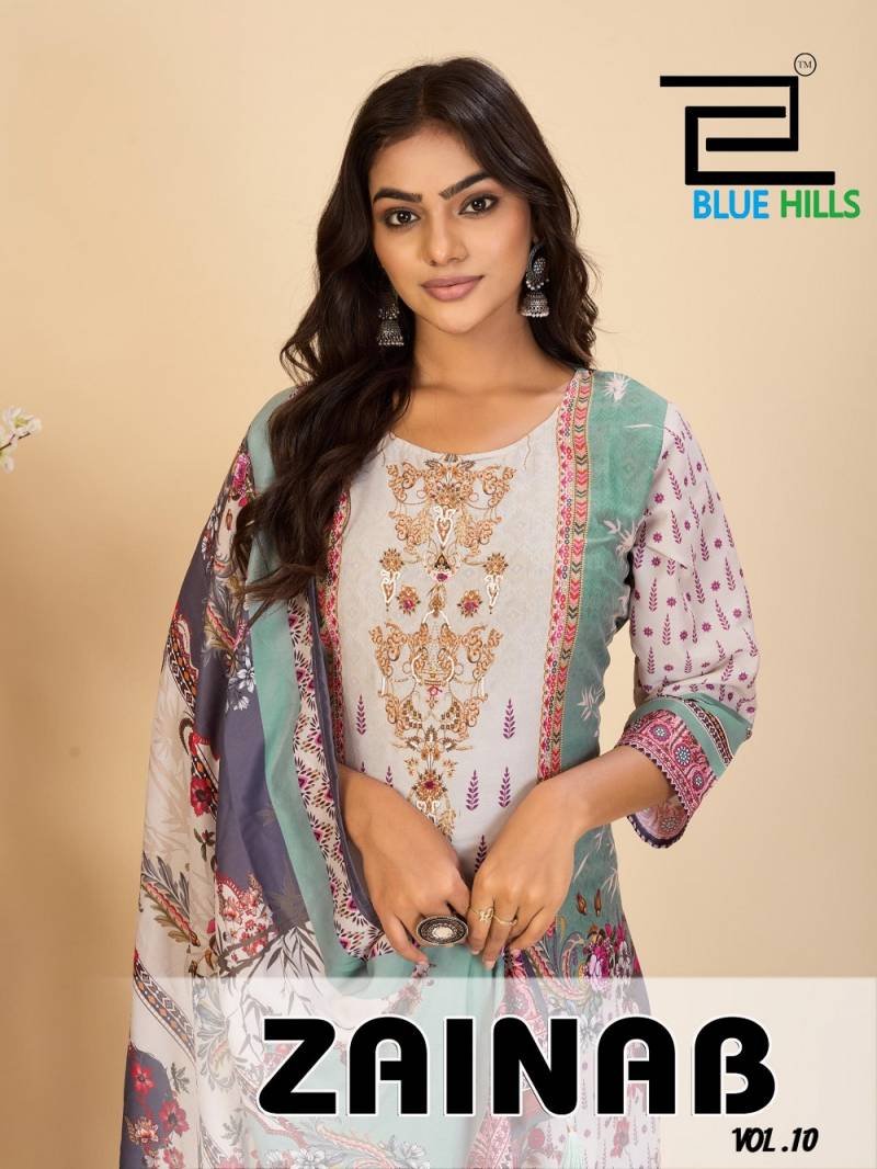 Blue Hills Zainab Vol 10 Masleen Digital Printed Readymade Collection Wholesale