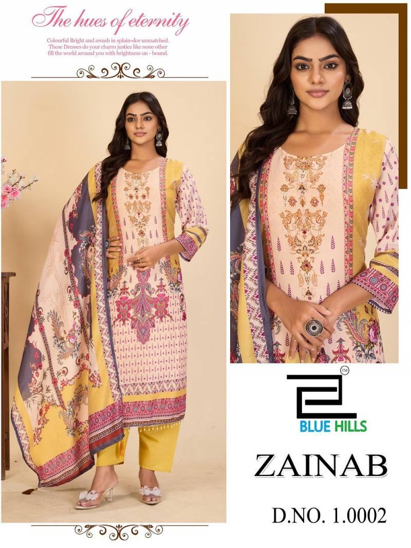 Stylish Blue Hills Zainab Vol 10 Masleen Digital Printed Readymade Collection Wholesale 2026