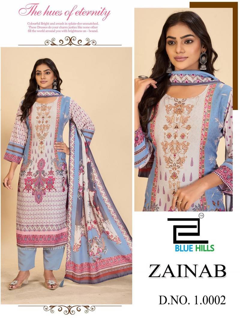 Stylish Blue Hills Zainab Vol 10 Masleen Digital Printed Readymade Collection Wholesale 2026