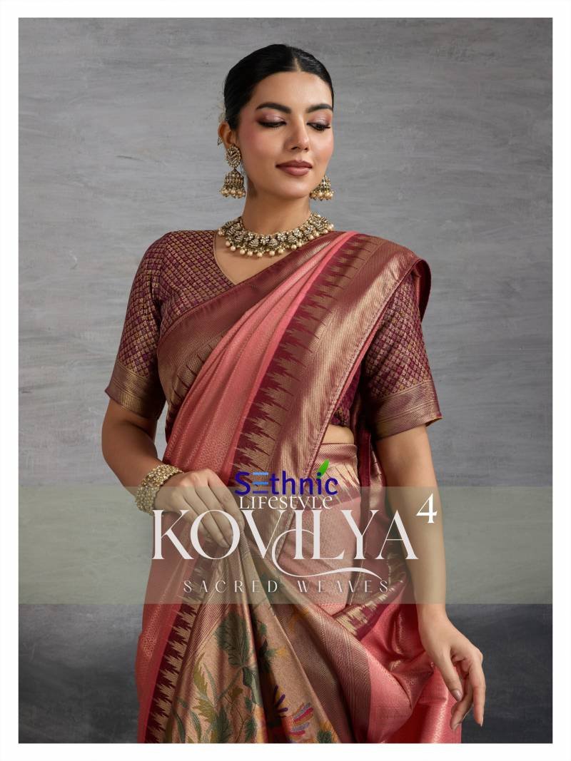 Sethnic Kovilya Vol 4 Kanjivaram Fancy Silk Saree Collection Wholesale