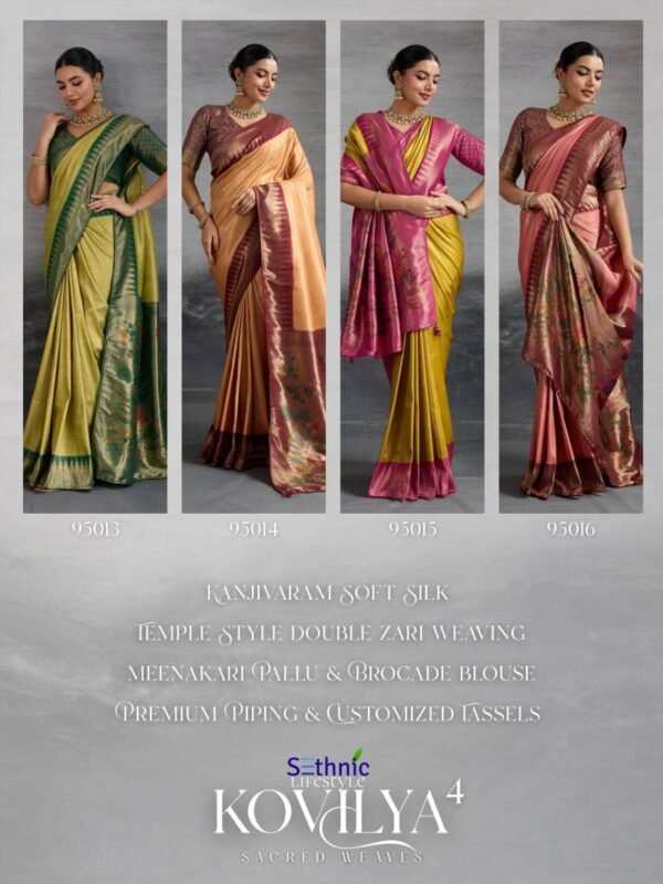 Beautiful Sethnic Kovilya Vol 4 Kanjivaram Fancy Silk Saree Collection Wholesale 2026