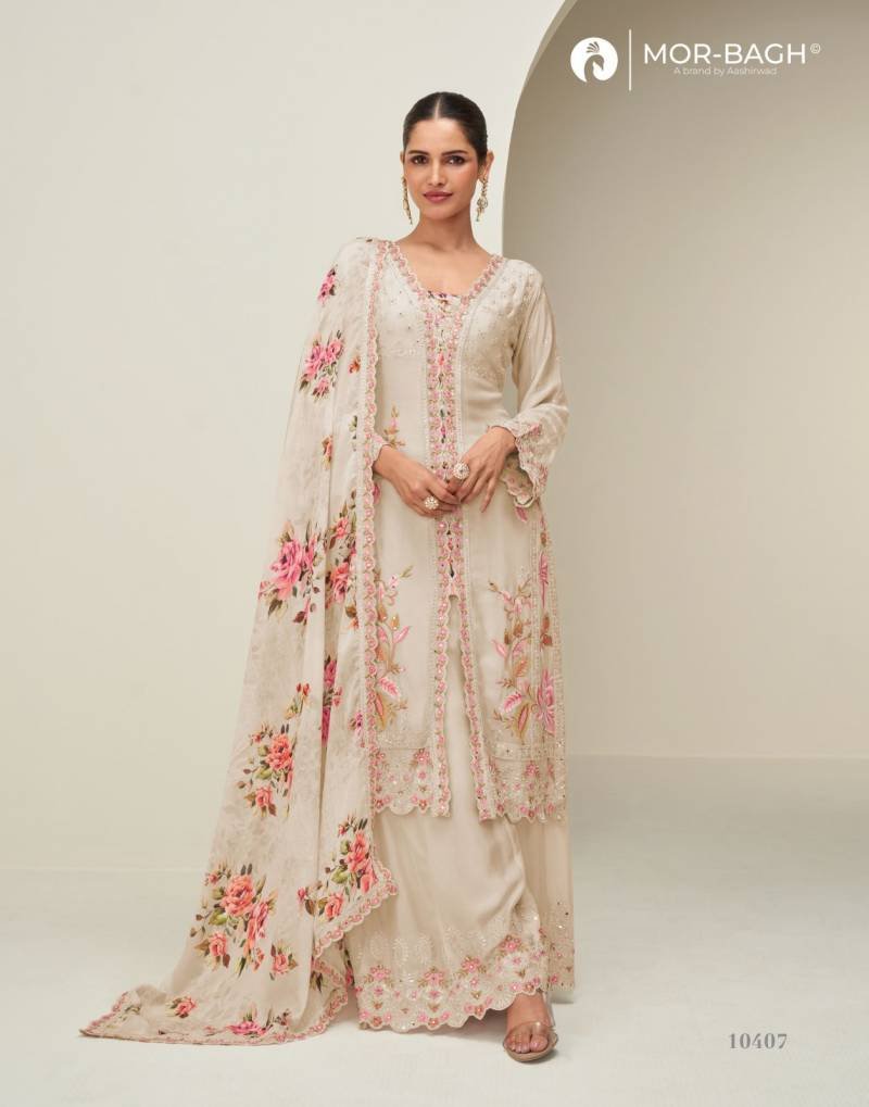 Launching Aashirwad Mor Bagh Hidaya Chinon Silk Salwar Kameez Suits Wholesale 2026