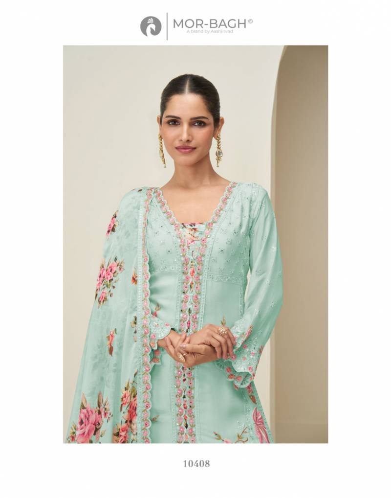 Launching Aashirwad Mor Bagh Hidaya Chinon Silk Salwar Kameez Suits Wholesale 2026