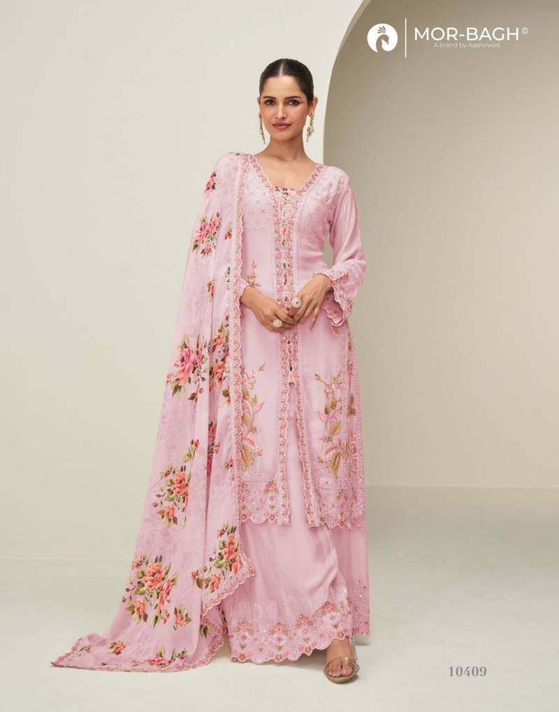 Launching Aashirwad Mor Bagh Hidaya Chinon Silk Salwar Kameez Suits Wholesale 2026