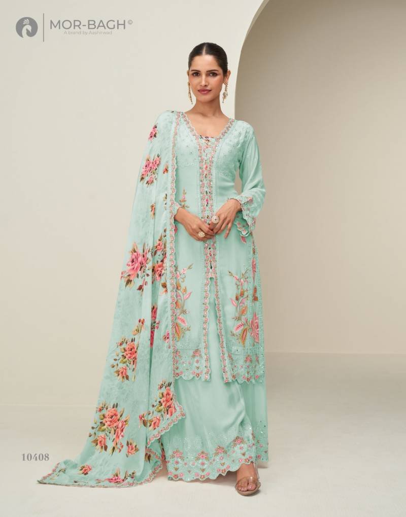 Launching Aashirwad Mor Bagh Hidaya Chinon Silk Salwar Kameez Suits Wholesale 2026