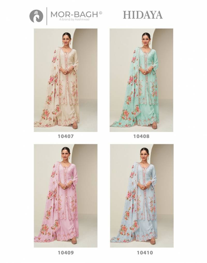 Launching Aashirwad Mor Bagh Hidaya Chinon Silk Salwar Kameez Suits Wholesale 2026