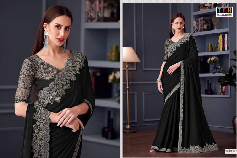 Buy Tfh Silver Screen Hit 30002 Silk Chiffon Party Wear Saree Collection Wholesale 2026