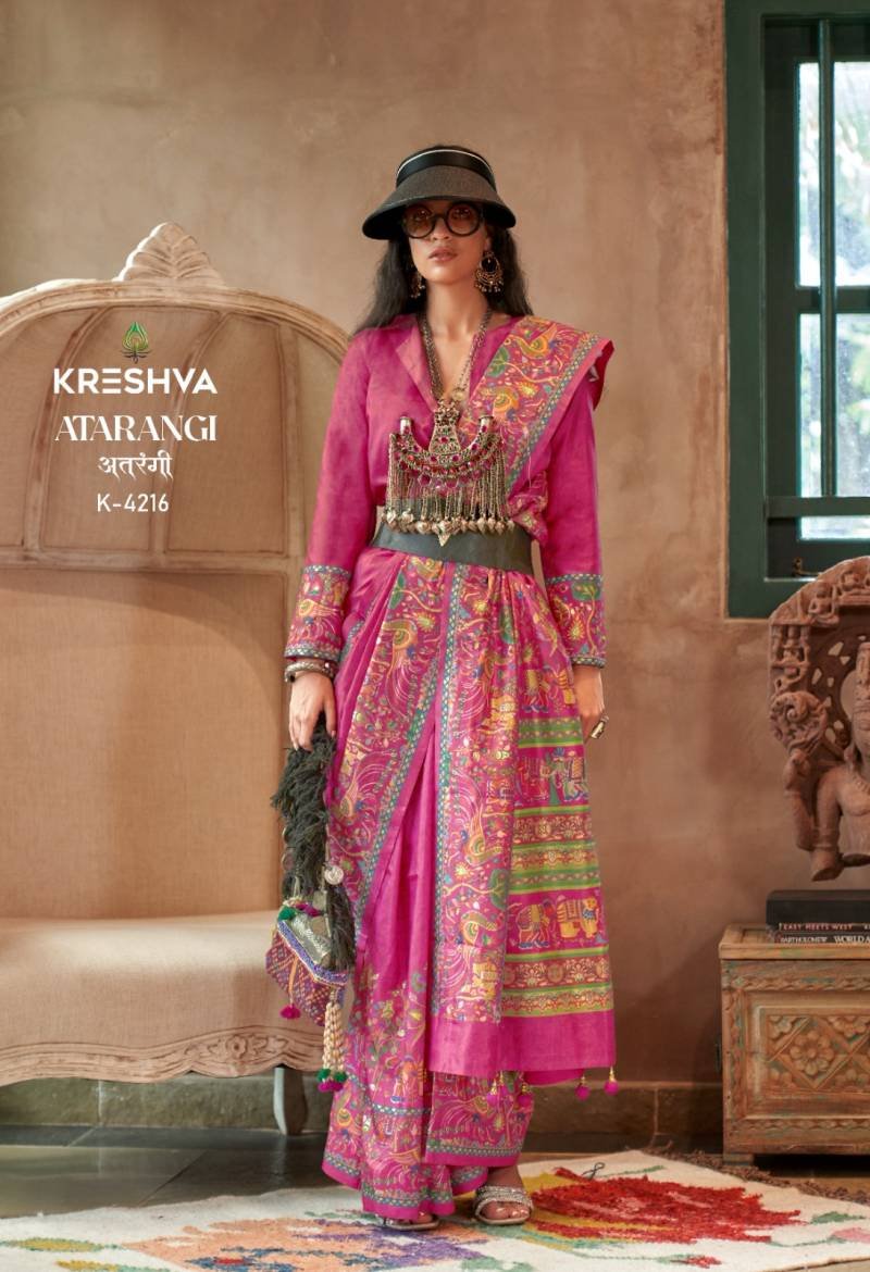 Kreshva Atrangi Silk Designer Saree Party Wear Collection Wholesale