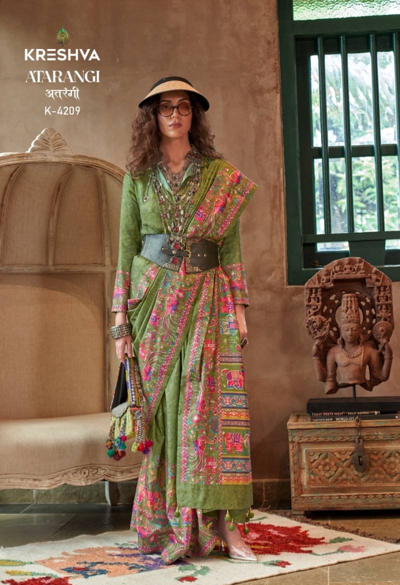 Launching Kreshva Atrangi Silk Designer Saree Party Wear Collection Wholesale 2026