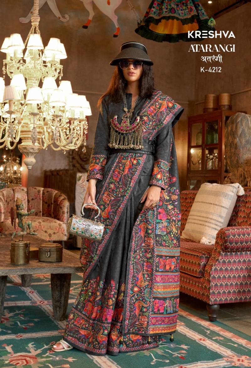 Launching Kreshva Atrangi Silk Designer Saree Party Wear Collection Wholesale 2026