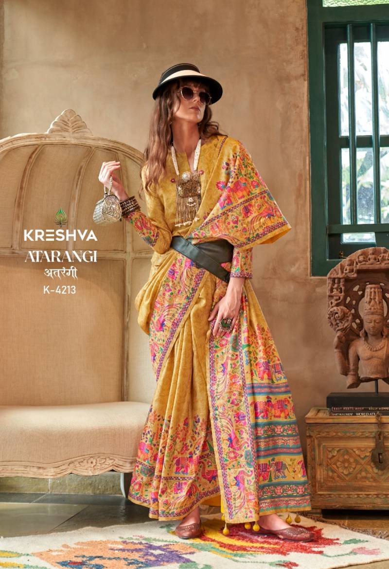 Launching Kreshva Atrangi Silk Designer Saree Party Wear Collection Wholesale 2026