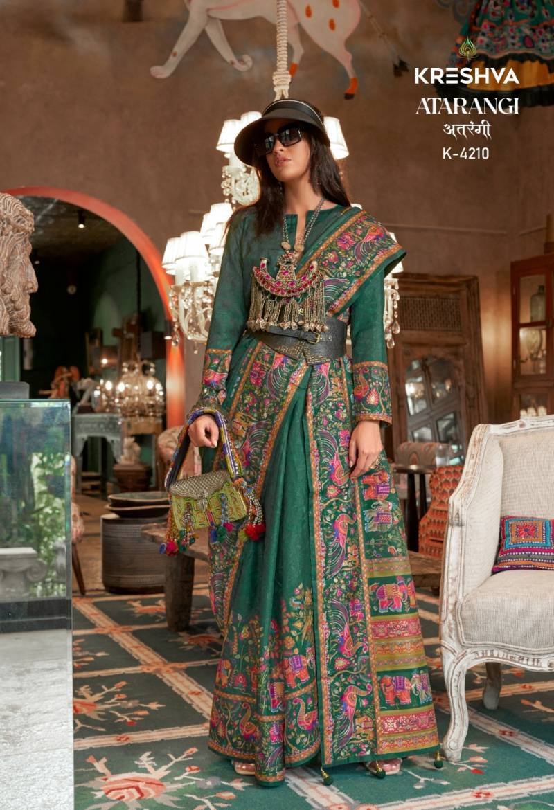 Launching Kreshva Atrangi Silk Designer Saree Party Wear Collection Wholesale 2026