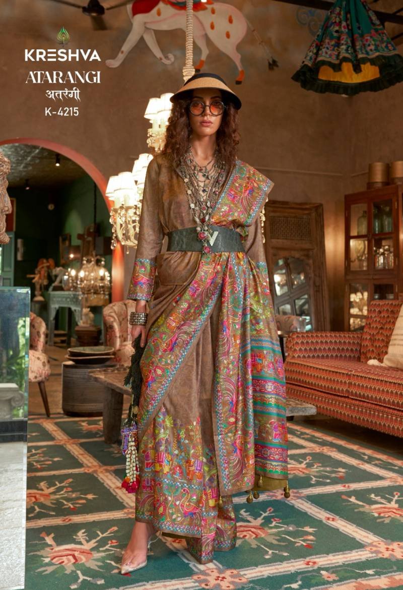 Launching Kreshva Atrangi Silk Designer Saree Party Wear Collection Wholesale 2026