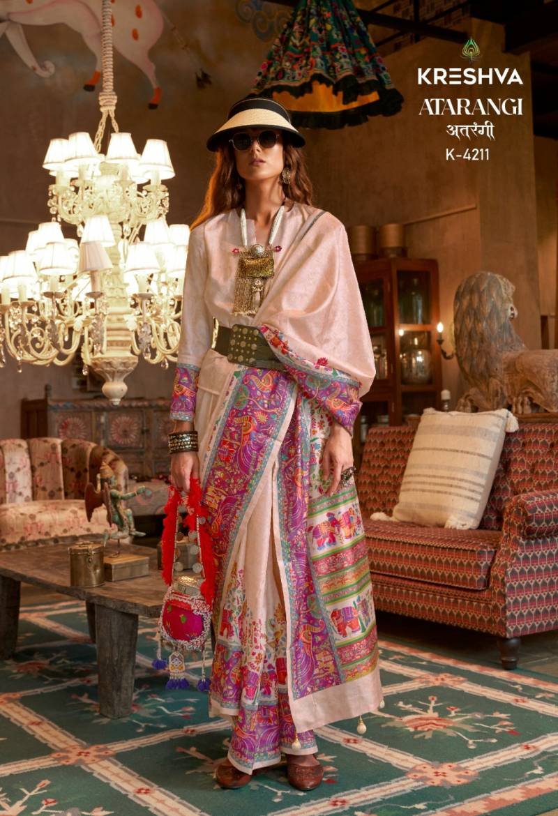 Launching Kreshva Atrangi Silk Designer Saree Party Wear Collection Wholesale 2026