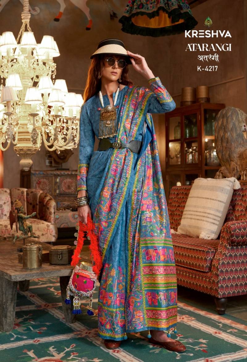 Launching Kreshva Atrangi Silk Designer Saree Party Wear Collection Wholesale 2026