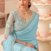 Tfh Salsa Style 8004 A To F Silver Chiffon Shimmer Saree Collection Wholesale