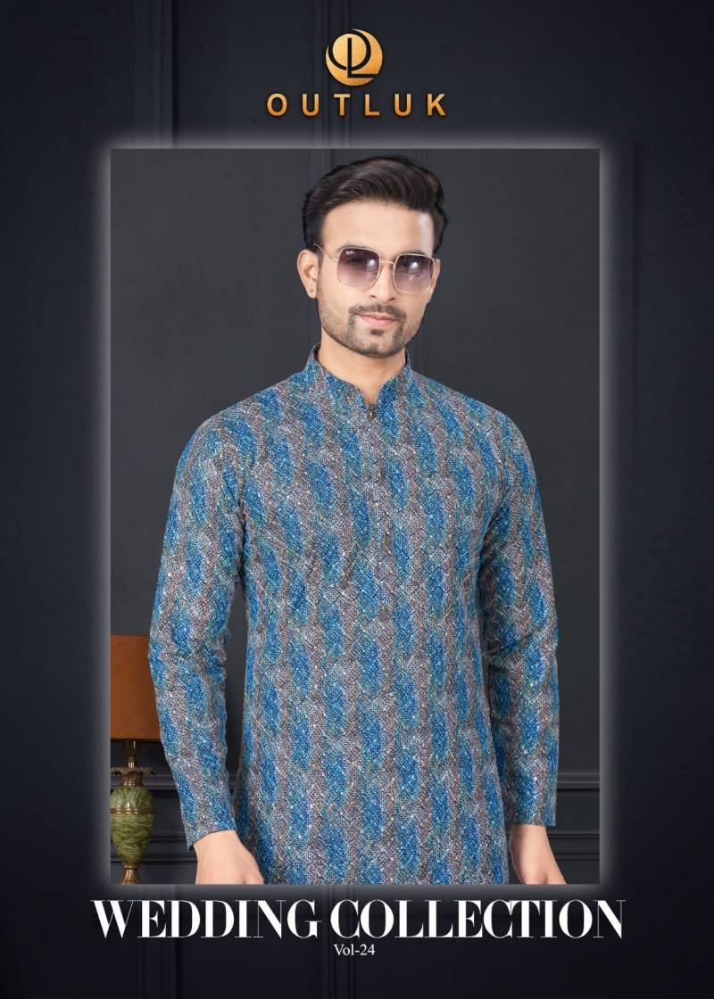 Outluk Wedding Collection Vol 24 Mens Wear Kurta With Pajama Wholesale