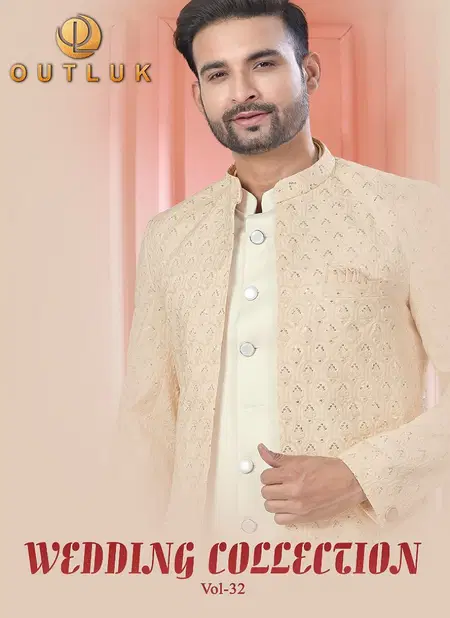 Outluk Wedding Collection Vol 32 Party Wear Mens Indo Western Wholesale