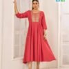 Beautiful Blue Hills Golden Duck Anarkali Gown Readymade Collection Wholesale 2026