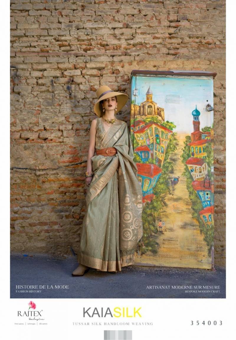 Beautiful Rajtex Kaia Silk Tussar Silk Handloom Party Wear Saree Collection Wholesale 2026