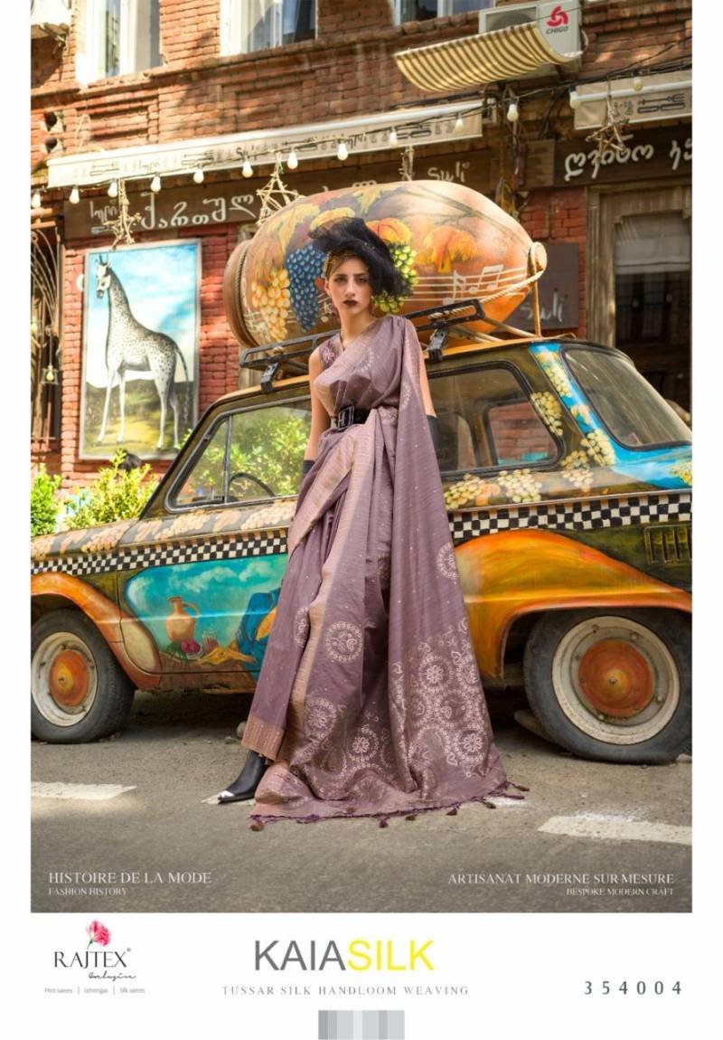 Beautiful Rajtex Kaia Silk Tussar Silk Handloom Party Wear Saree Collection Wholesale 2026