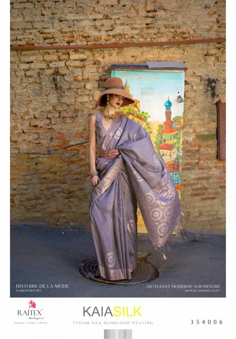 Beautiful Rajtex Kaia Silk Tussar Silk Handloom Party Wear Saree Collection Wholesale 2026