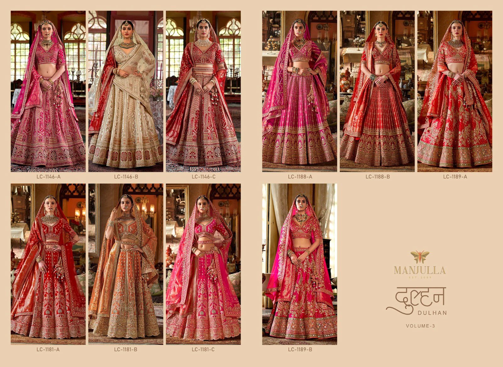 Latest Manjulla Fashion Dulhan Vol 3 Bridal Tone Silk Designer Bridal Lehenga Choli Wholesale 2026